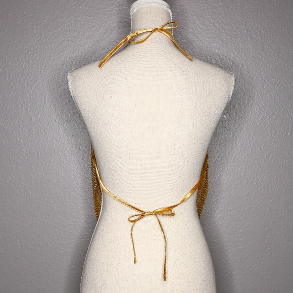 Fashion Nova Gold Halter Tank Top - Picture 6 of 6